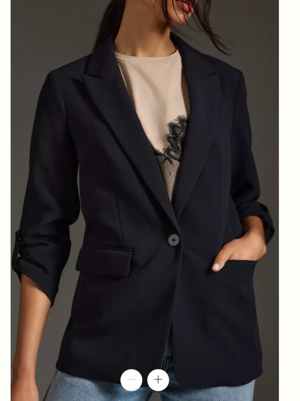 Anthropologie Maeve Roll-Sleeve Blazer- size 12 US